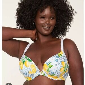 Cacique The Cotton Collection Boost Plunge‎ Front Closure Cute Chic Sexy Bra 44D